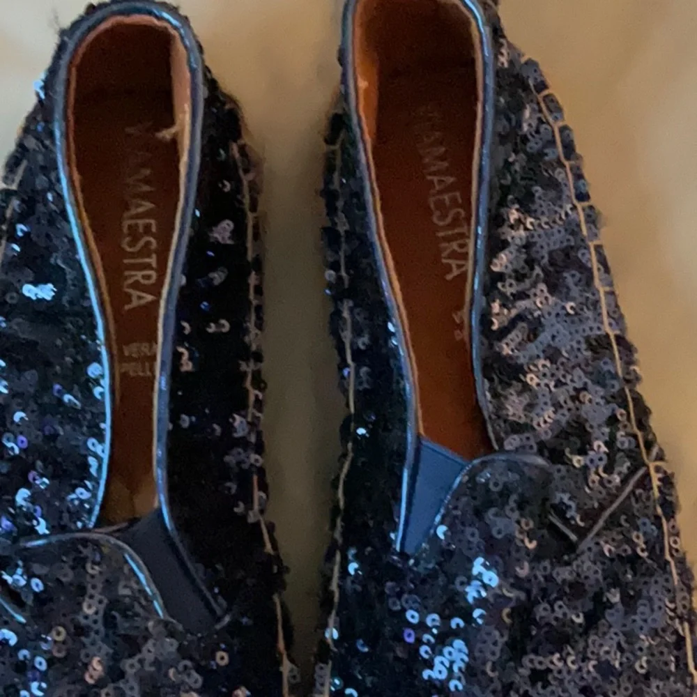 NEW Royal blue sequin espadrille shoes from Italy size 9 GORGEOUS